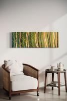 froehliches Gruen Acryl Auf Leinwand 120 x 40 x 7,5 cm