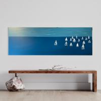 Regatta Acryl auf Leinwand 150 x 50 cm