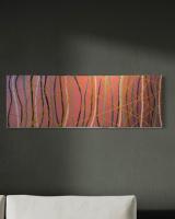 Froehliches Rosa Acryl auf Leinwand 120 x 40 x 7,5 cm