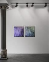 2 x 80 x 80 cm Acryl auf Leinwand Schattenfugenrahmen