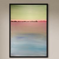 Skyline 100 x 70 cm Acryl auf Leinwand Schattenfugenrahmen