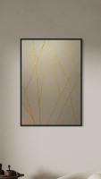 Goldene Linien 100 x 70 cm Mixed Media Schattenfugenrahmen